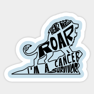 prostate cancer Awareness  light blue ribbon hear me roar I'm a cancer survivor Sticker